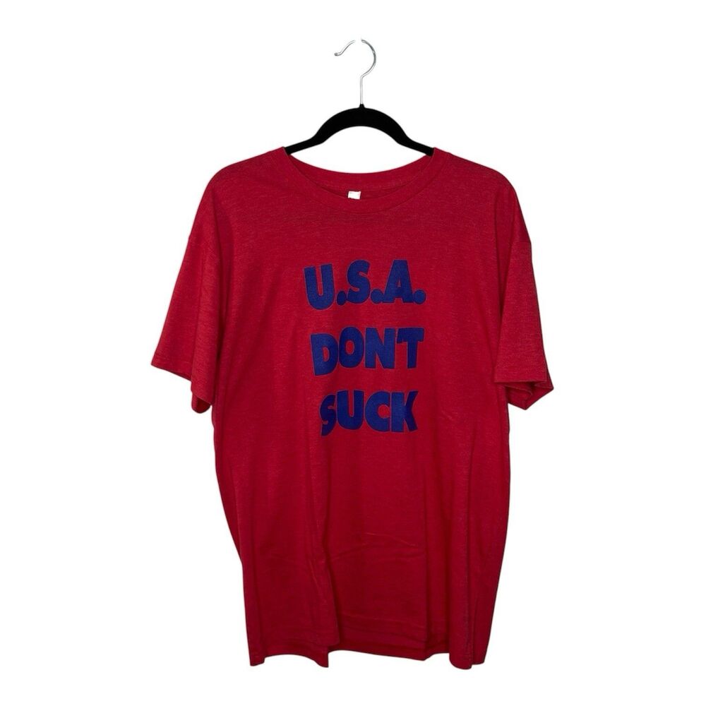 American Apparel U.S.A. Don't Suck Patriotic Red Graphic T Shirt T-Shirt Men XL
